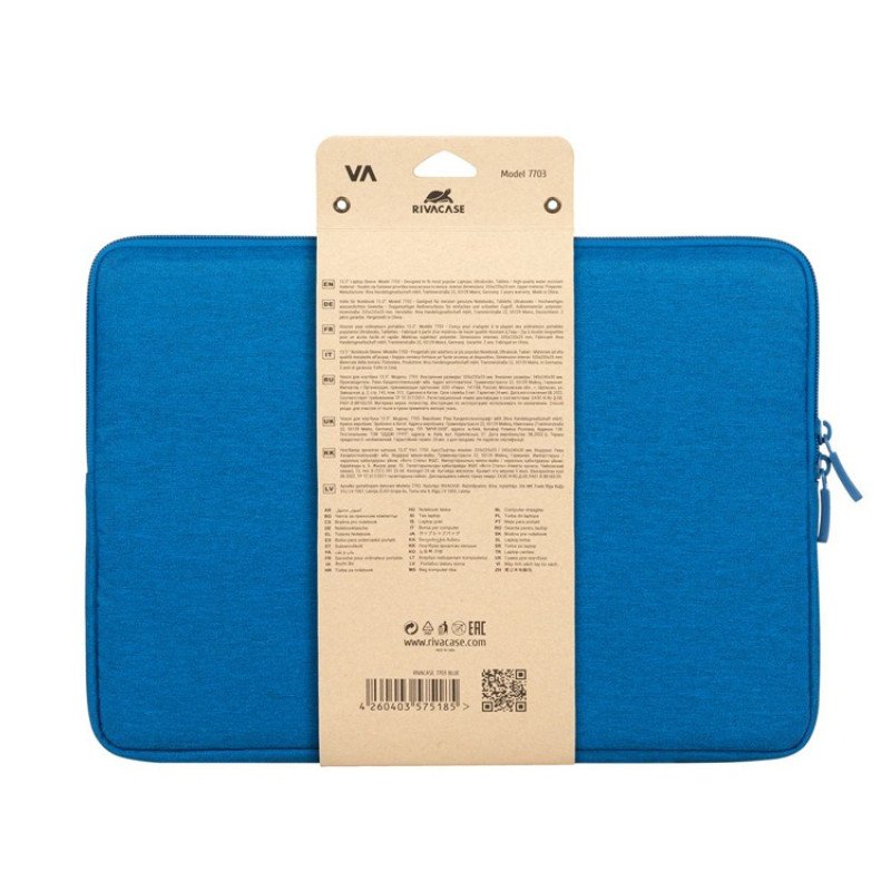 RIVACASE 7703 azure blue ECO чехол для ноутбука 13.3-14" / 12 RIVACASE 7703 azure blue ECO чехол для ноутбука 13.3-14" / 12