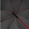 Зонт-трость 1084 Colorline с цветными спицами и куполом из переработанного пластика, черный/красный