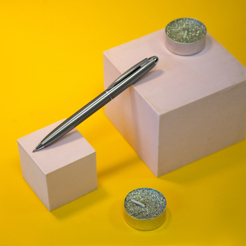 Шариковая ручка из переработанной стали "Metalix", серебристая