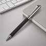 Шариковая ручка из переработанной стали и переработанной кожи "Venera", серая