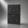 Блокнот из RPET-фетра А5 "Felt", гибкая обложка, 80 листов 70 гр/м2 белой бумаги, темно-серый