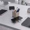 Настольный органайзер Cubic из пшеничного волокна с функцией беспроводной зарядки и выходами USB