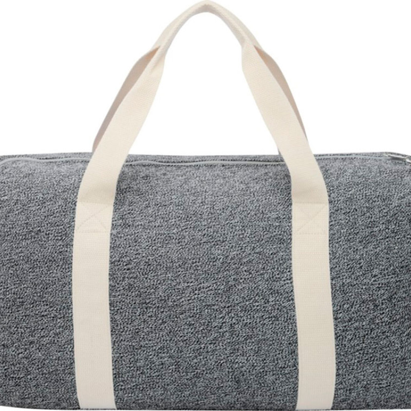 Спортивная сумка из переработанного хлопка и полиэстера плотностью 210 г/м2 Pheebs, черный/натуральный