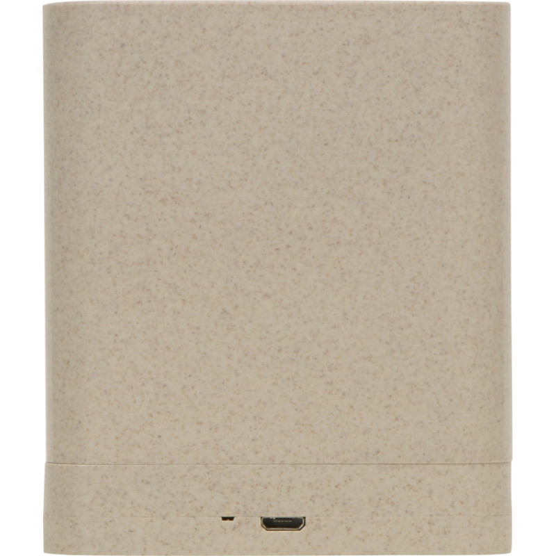 Настольный органайзер Cubic из пшеничного волокна с функцией беспроводной зарядки и выходами USB