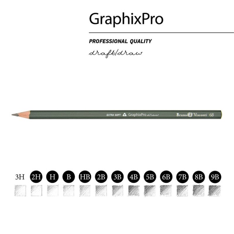 Набор чернографитовых карандашей  "Sketch & Art" ,12 шт. 2h-9b, металлическая коробка с ложементом