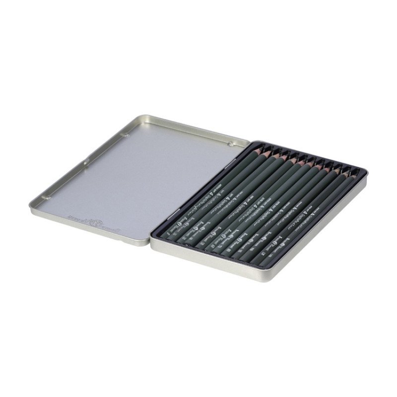 Набор чернографитовых карандашей  "Sketch & Art" ,12 шт. b-14b,  металлическая коробка с ложементом