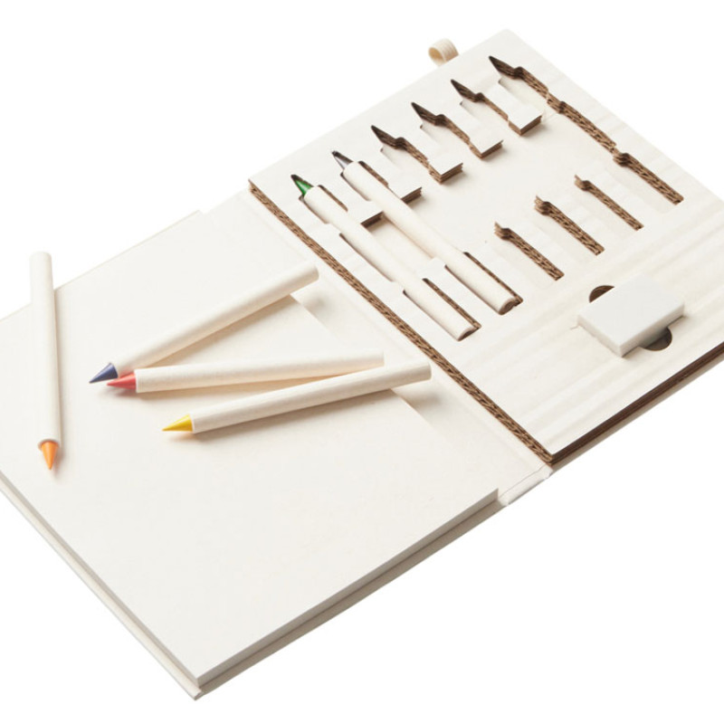 Набор цветных карандашей и листочков для рисования из молочной бумаги "Artify", молочный