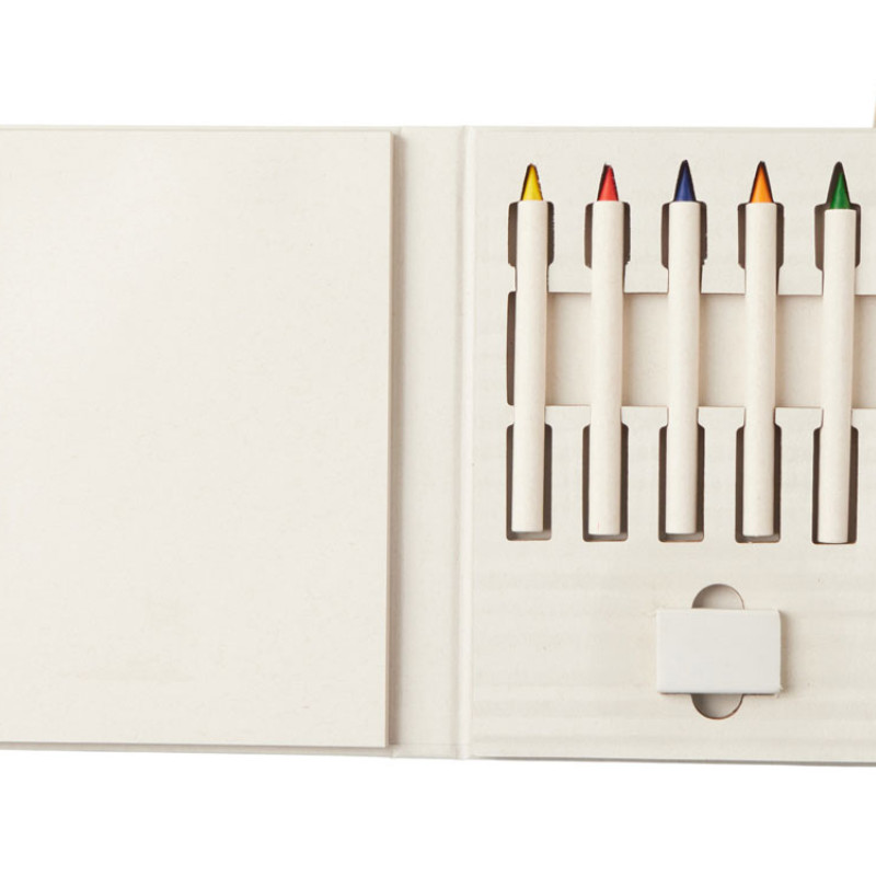 Набор цветных карандашей и листочков для рисования из молочной бумаги "Artify", молочный