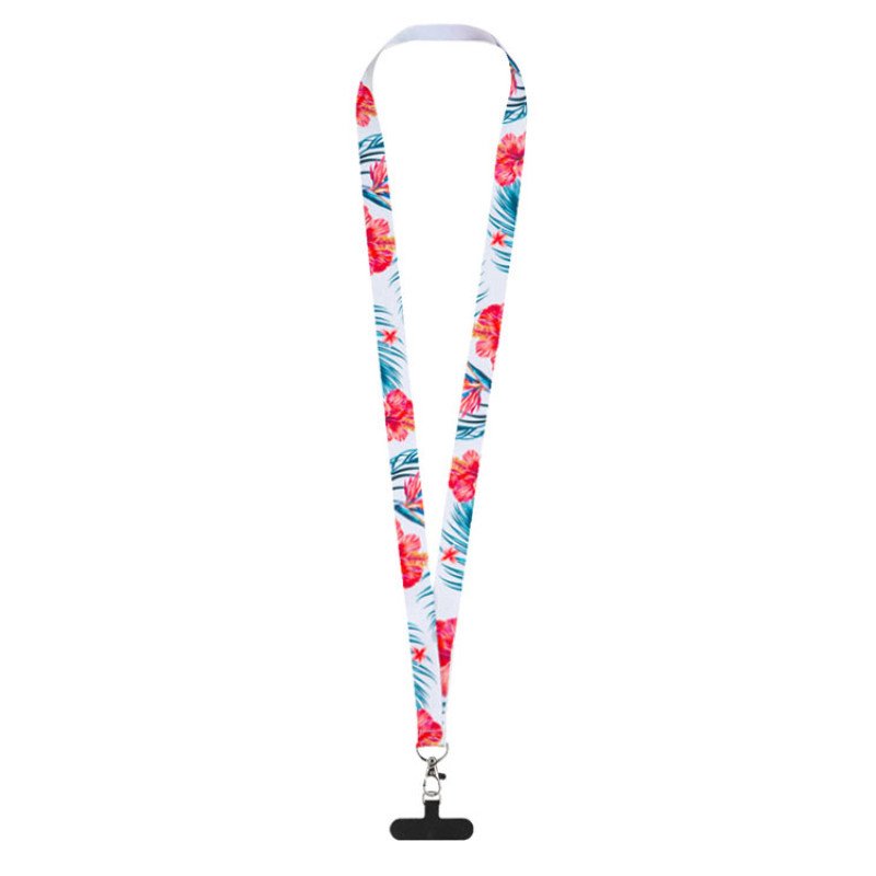 Ланъярд 2 см под сублимацию с карабином и узким держателем для телефона из ПЭ