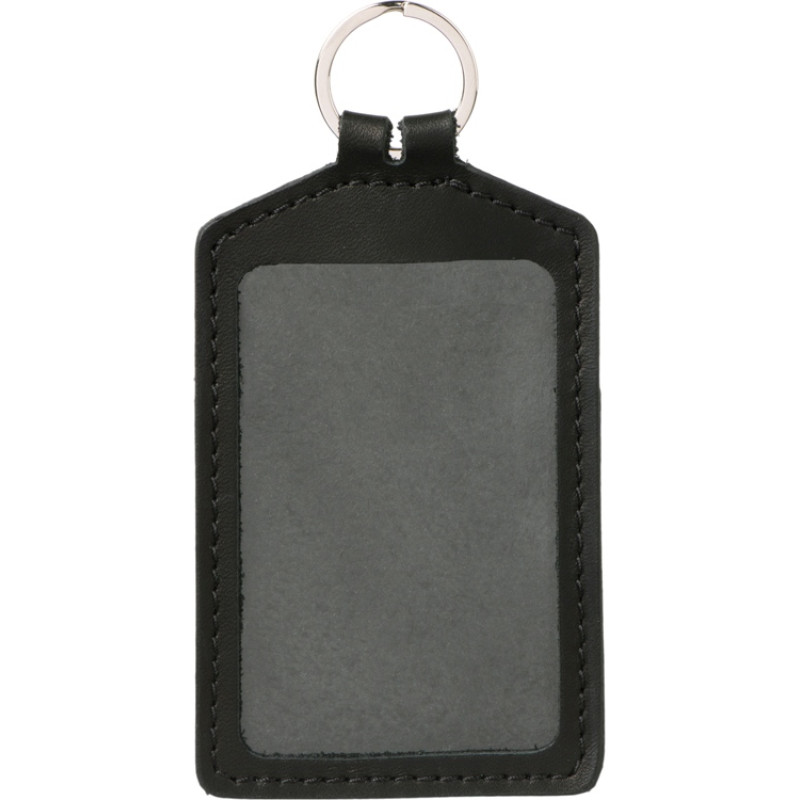 Кожаный бейдж для пропуска, черный