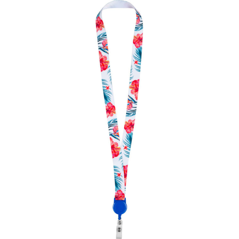 Ланъярд 2 см с ретрактором, синий