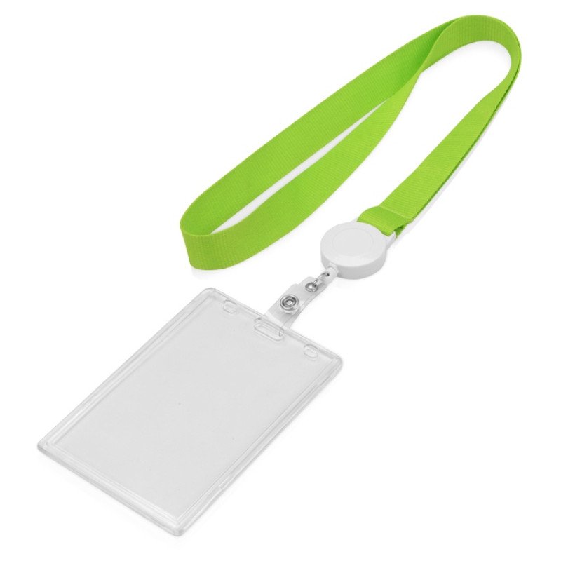 Ланьярд с ретрактором, зеленое яблоко