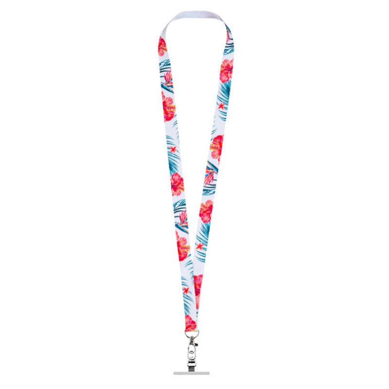 Ланъярд 2 см под сублимацию с карабином и металлическим держателем для телефона