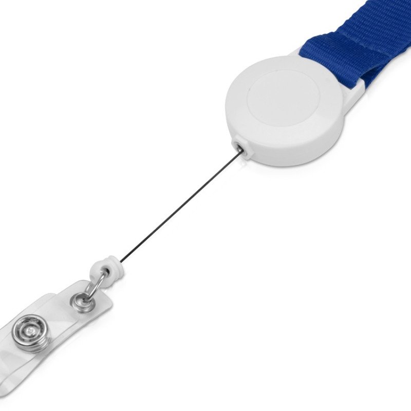 Ланьярд с ретрактором, синий