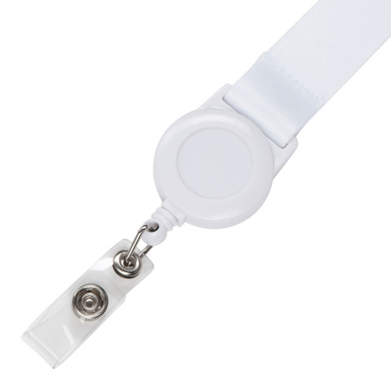 Ланъярд 2 см с ретрактором, белый