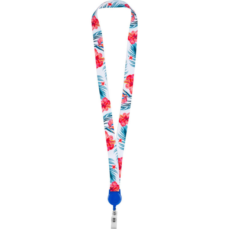 Ланъярд 2 см с ретрактором, синий