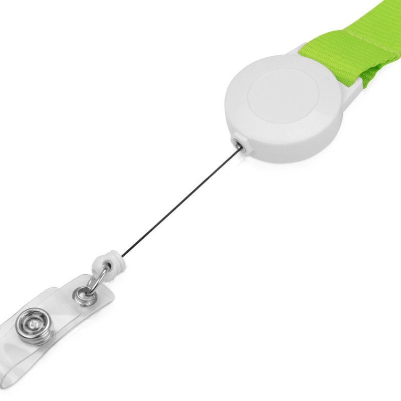Ланьярд с ретрактором, зеленое яблоко