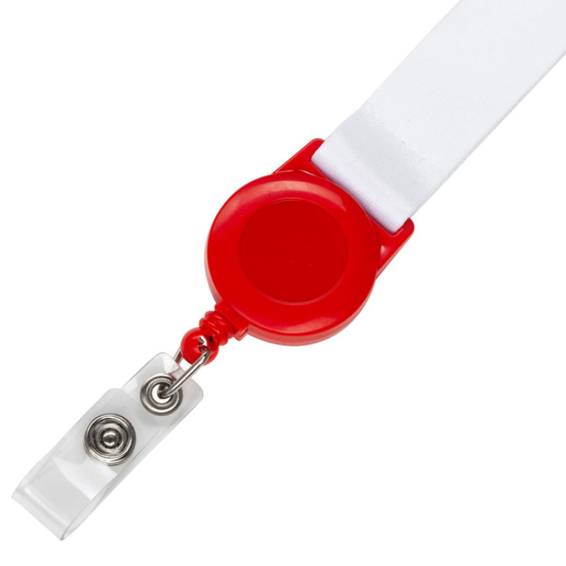 Ланъярд 2 см с ретрактором, красный