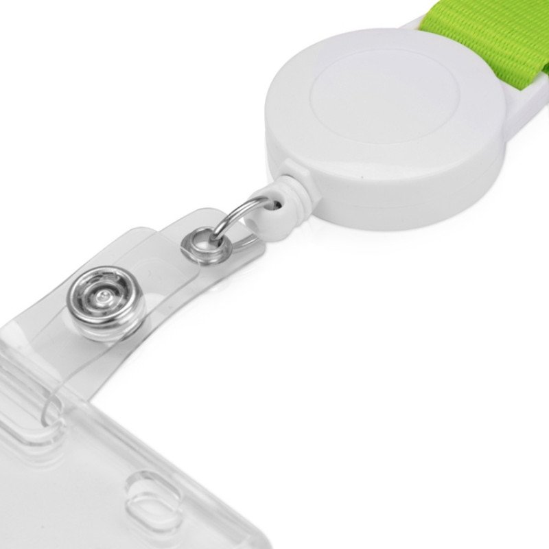 Ланьярд с ретрактором, зеленое яблоко