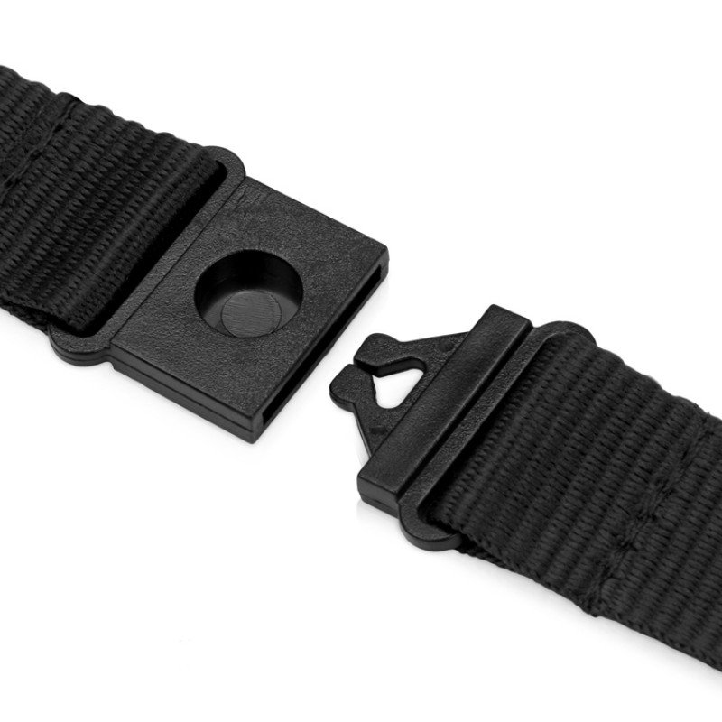 Ланьярд с карабином и замком безопасного разрыва, черный