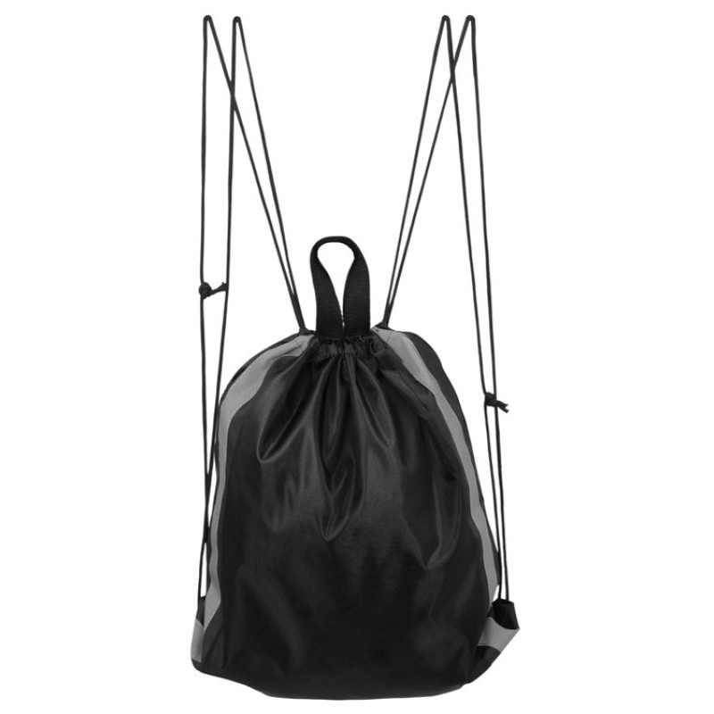 Рюкзак-мешок Savy со светоотражающими полосами по бокам, черный