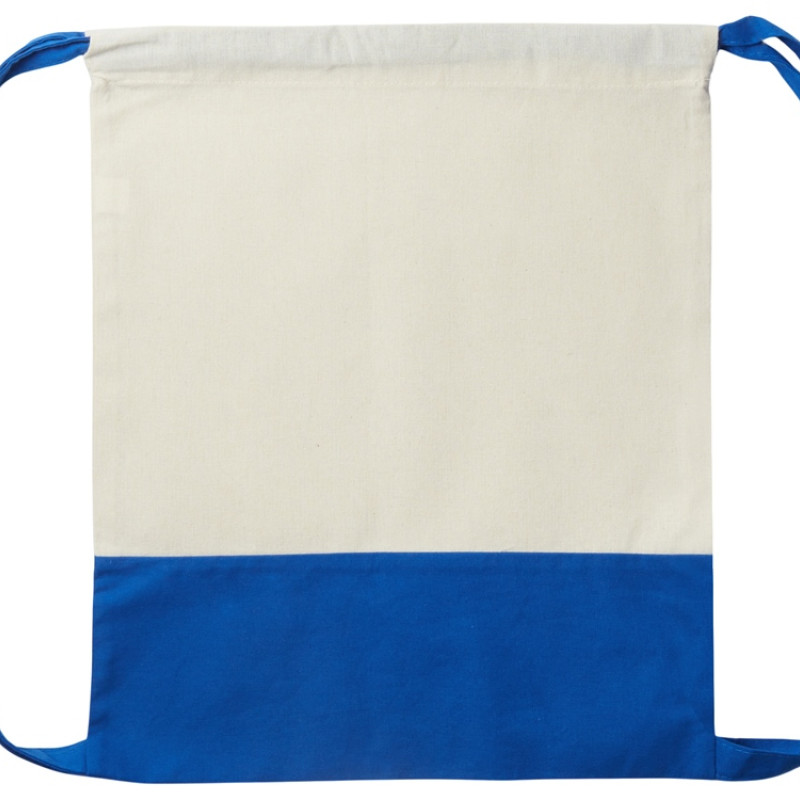 Рюкзак-мешок Cotton из хлопка 170 г, натуральный/синий