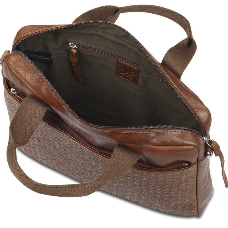 Сумка Mano "Don Luca", натуральная кожа в коньячном цвете, 37 х 27 х 6 см