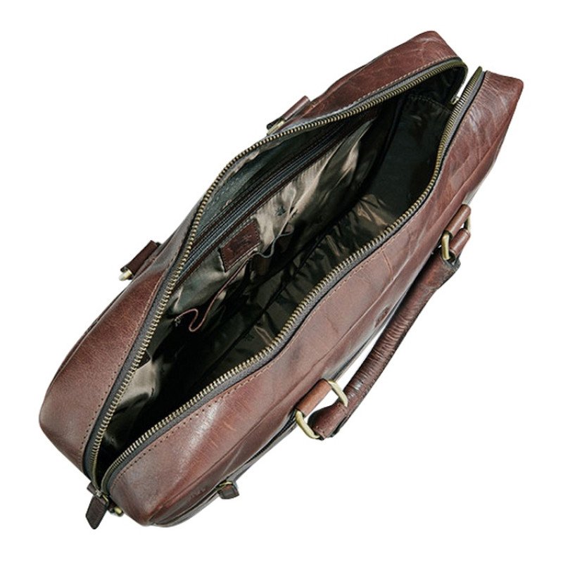 Сумка Mano "Don Leon", натуральная кожа в коричневом цвете, 41 х 29,5 х 8,5 см