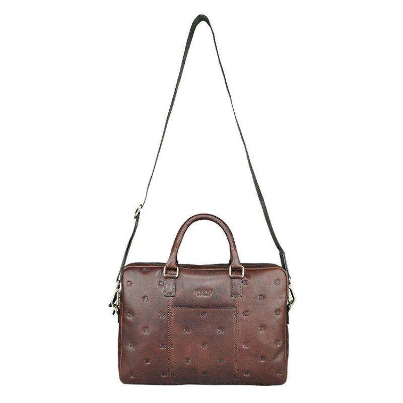 Сумка Mano "Don Leon", натуральная кожа в коричневом цвете, 41 х 29,5 х 8,5 см