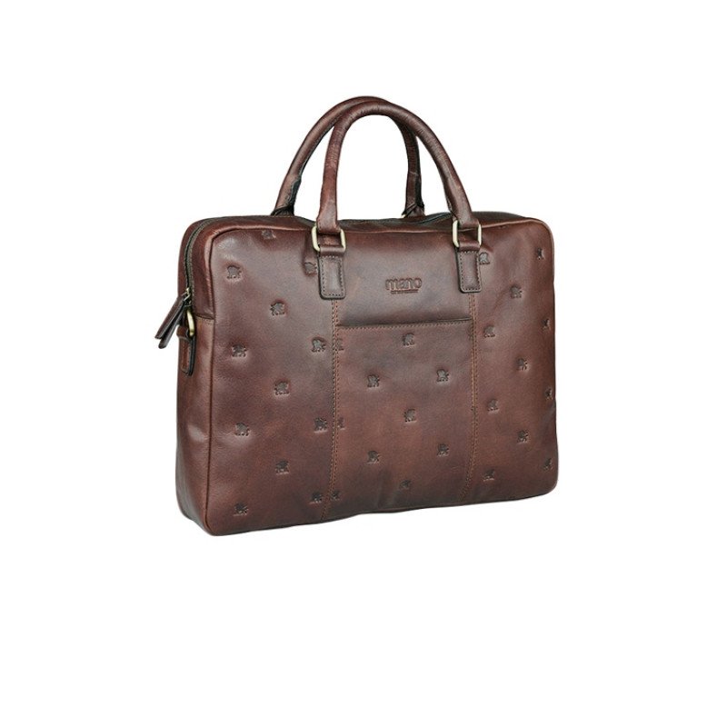 Сумка Mano "Don Leon", натуральная кожа в коричневом цвете, 41 х 29,5 х 8,5 см