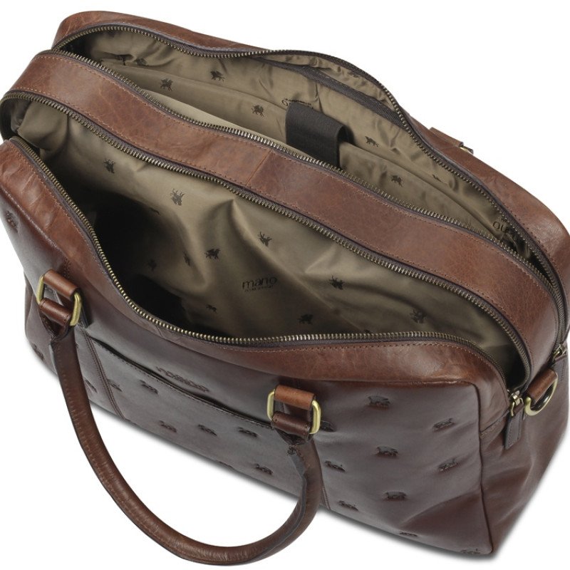 Сумка Mano "Don Leon", натуральная кожа в коричневом цвете, 42 х 30 х 11,5 см