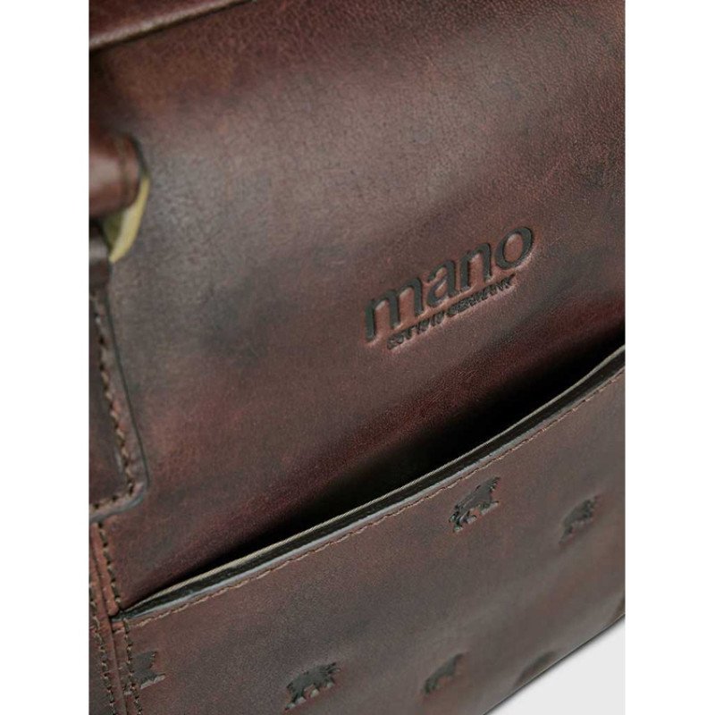 Сумка Mano "Don Leon", натуральная кожа в коричневом цвете, 41 х 29,5 х 8,5 см
