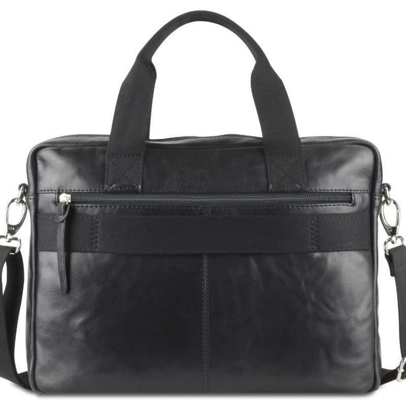 Сумка Mano "Don Luca", натуральная кожа в черном цвете, 37 х 27 х 6 см