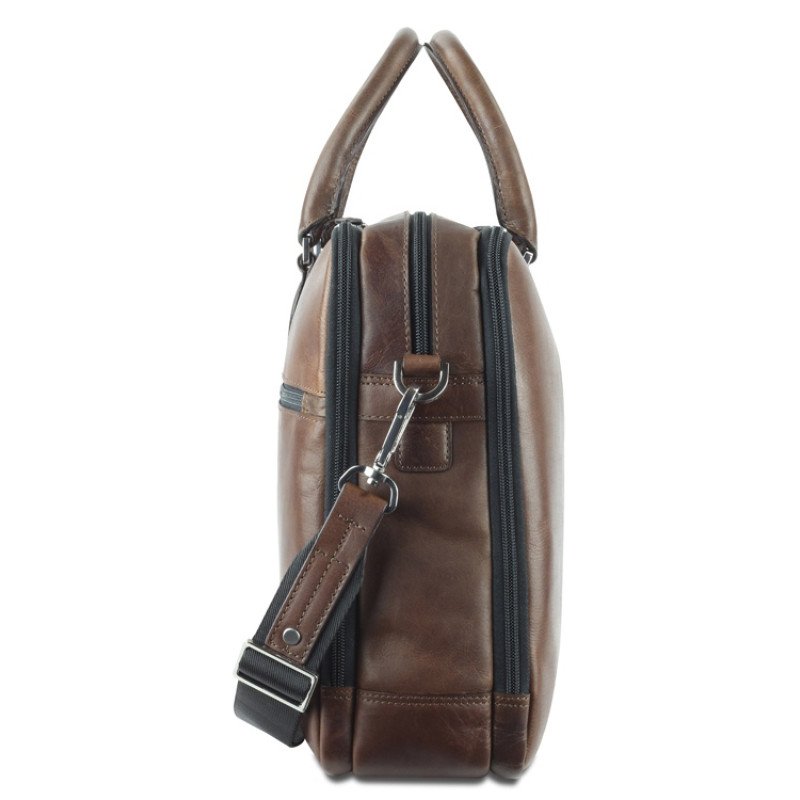 Сумка Mano "Don Valentino", натуральная кожа в коричневом цвете, 41,5 х 31 х 10 см