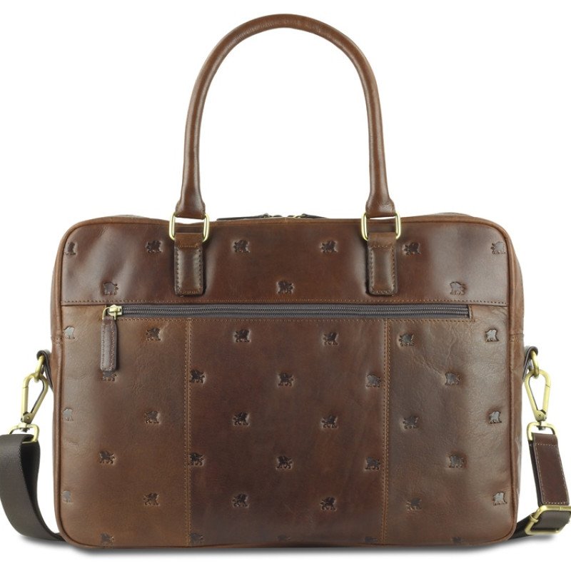 Сумка Mano "Don Leon", натуральная кожа в коричневом цвете, 42 х 30 х 11,5 см