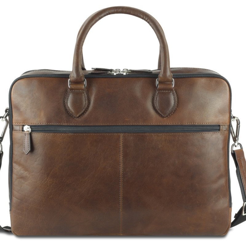 Сумка Mano "Don Valentino", натуральная кожа в коричневом цвете, 41,5 х 31 х 10 см