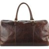 Сумка дорожная Mano "Don Leon", натуральная кожа в коричневом цвете, 50 х 27 х 24 см