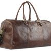 Сумка дорожная Mano "Don Leon", натуральная кожа в коричневом цвете, 50 х 27 х 24 см