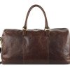Сумка дорожная Mano "Don Leon", натуральная кожа в коричневом цвете, 50 х 27 х 24 см