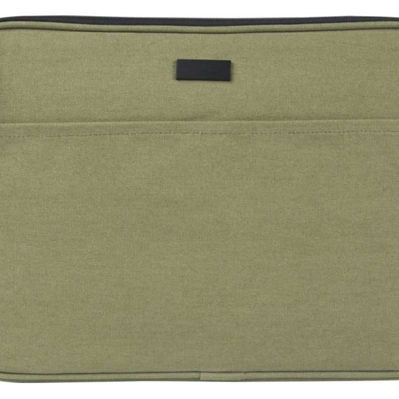 Чехол для 14-дюймового ноутбука Joey объемом 2 л из брезента, переработанного по стандарту GRS, оливковый