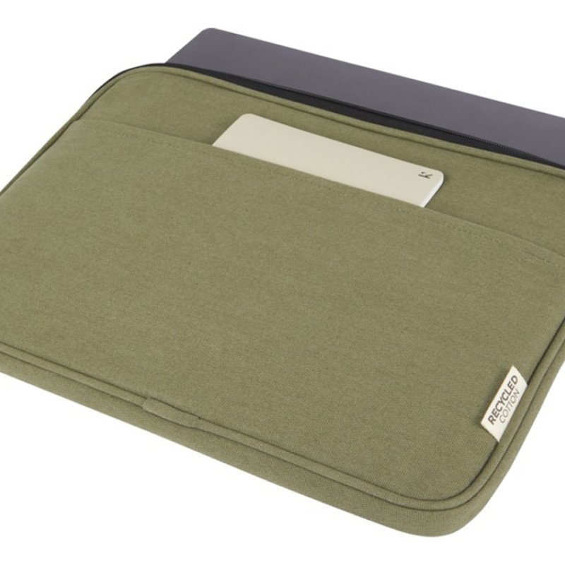Чехол для 14-дюймового ноутбука Joey объемом 2 л из брезента, переработанного по стандарту GRS, оливковый