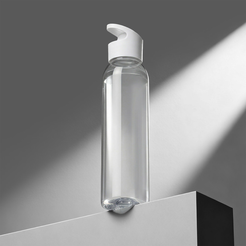 Бутылка для воды "Plain" 630 мл, прозрачный/белый