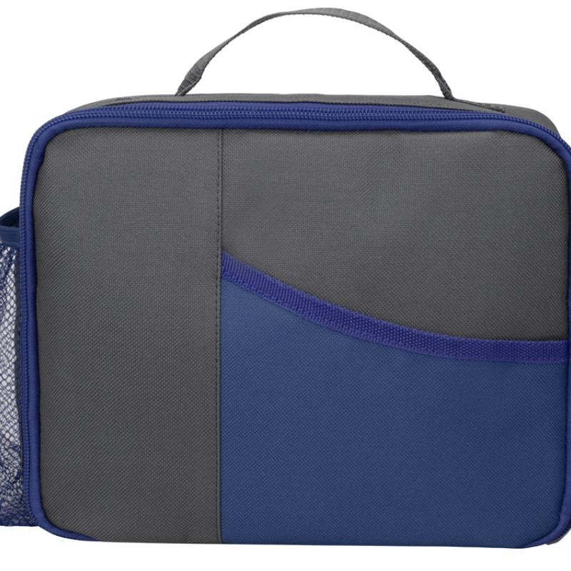 Изотермическая сумка-холодильник "Breeze" для ланч-бокса, серый/синий
