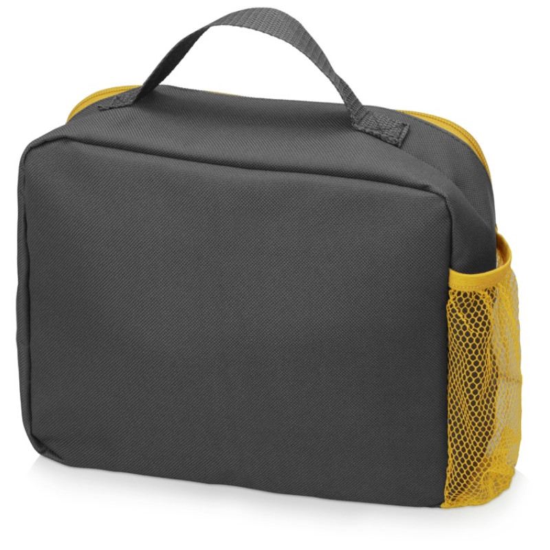 Изотермическая сумка-холодильник "Breeze" для ланч-бокса, серый/желтый