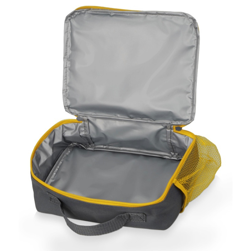 Изотермическая сумка-холодильник "Breeze" для ланч-бокса, серый/желтый