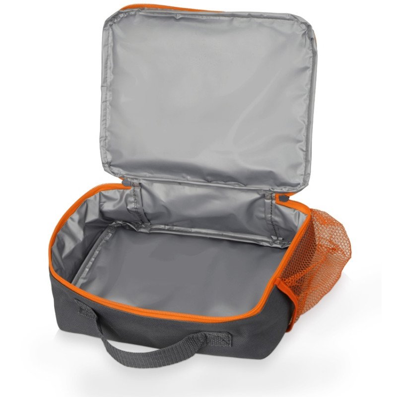 Изотермическая сумка-холодильник "Breeze" для ланч-бокса, серый/оранжевый Изотермическая сумка-холодильник "Breeze" для ланч-бокса, серый/оранжевый