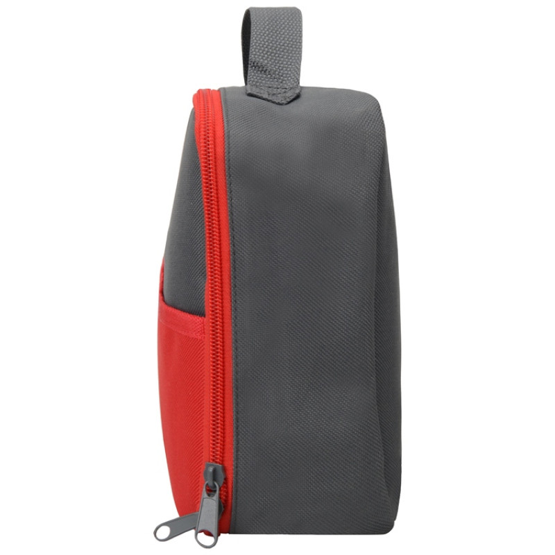 Изотермическая сумка-холодильник "Breeze" для ланч-бокса, серый/красный