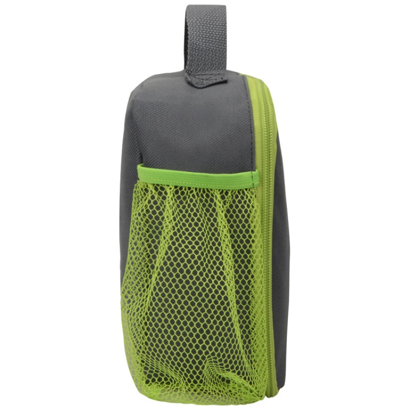 Изотермическая сумка-холодильник "Breeze" для ланч-бокса, серый/зел яблоко