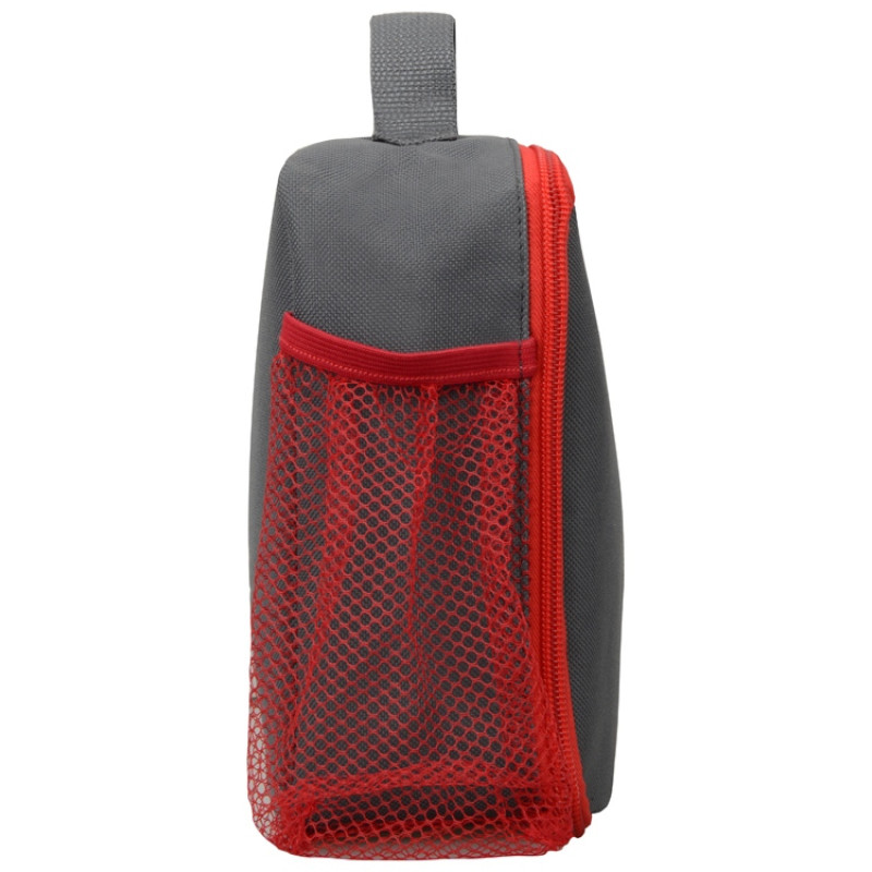 Изотермическая сумка-холодильник "Breeze" для ланч-бокса, серый/красный