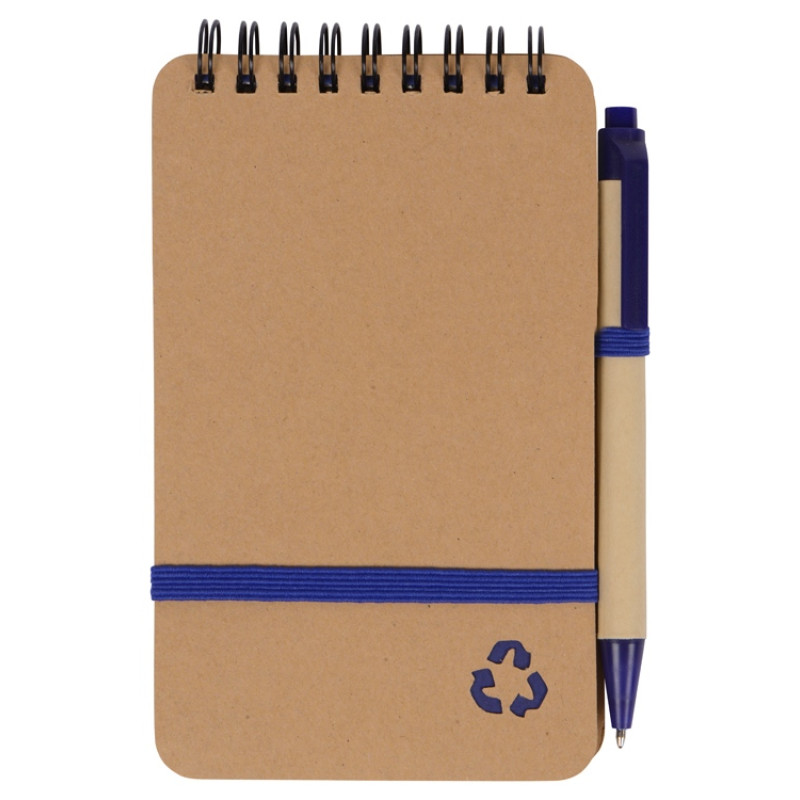 Набор канцелярский с блокнотом и ручкой "Masai", 70 л. нелинованных, синий